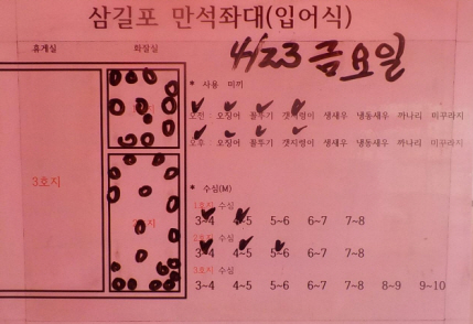 삼길포 만석좌대 4월 23일 금요일 입어식 입질 포인트 참고 하시면 도움 되실겁니다